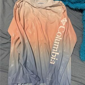 Columbia Light Pink and White Performance Shirt